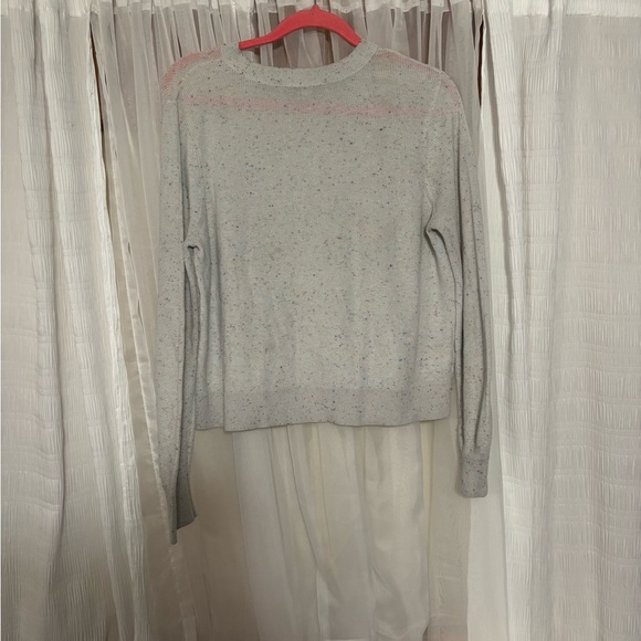 LOFT Gray Crew Neck Sweater Lightweight Knit - Picture 3 of 4
